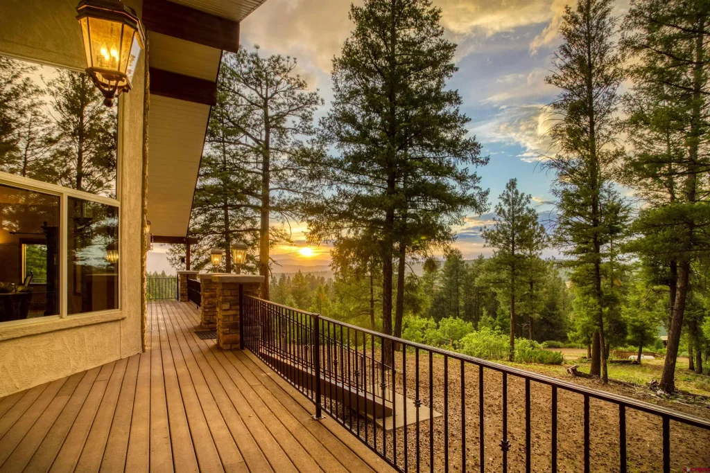 Sunset over a Pagosa Springs deck